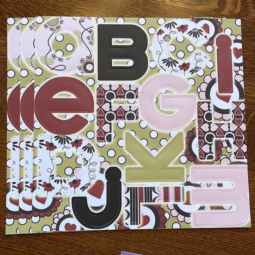 Scrapbooking Cardstock alphabet letters 10 full sheets NEW! + 7 partial - Picture 3 of 16